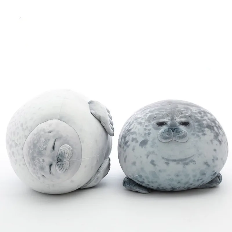 Angry Blob Seal Pillow Chubby 3D Novelty Sea Lion Doll Plush Stuffed Toy Baby Sleeping Throw Pillow Gifts for