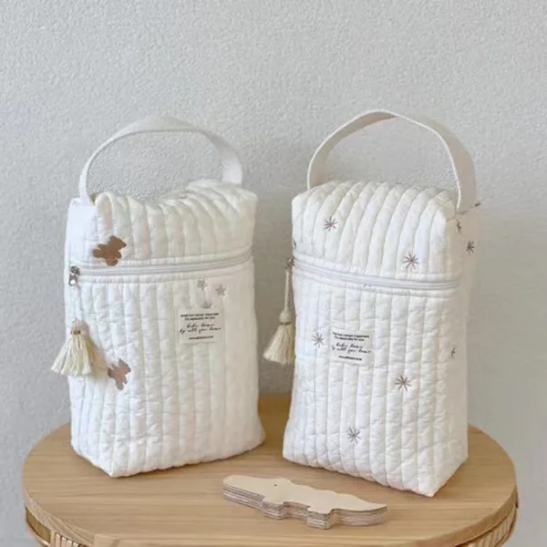 Portable Stroller Nappy Bag Quilted Baby Diaper Caddy Organizer Embroidered Mommy Bags Babies Accessories Chan