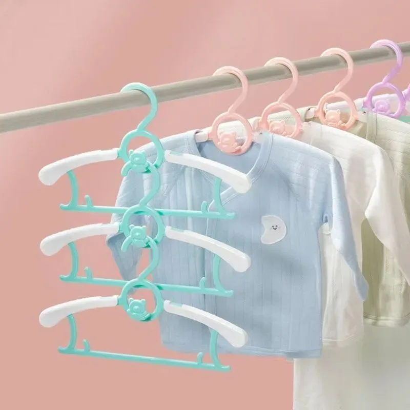 5/10/20Pcs Extendable Baby Nursery Closet Hanger Space Saving Kids Non-slip Clothes Hanger for Girl Boy Toddle