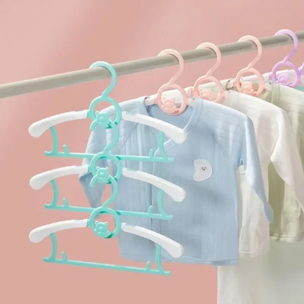 5/10/20Pcs Extendable Baby Nursery Closet Hanger Space Saving Kids Non-slip Clothes Hanger for Girl Boy Toddle