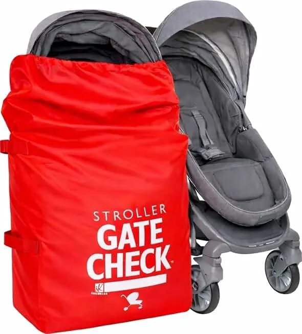 J.L. Childress Gate Check Travel Bag for Single & Double Strollers, Red