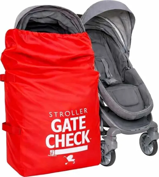 J.L. Childress Gate Check Travel Bag for Single & Double Strollers, Red