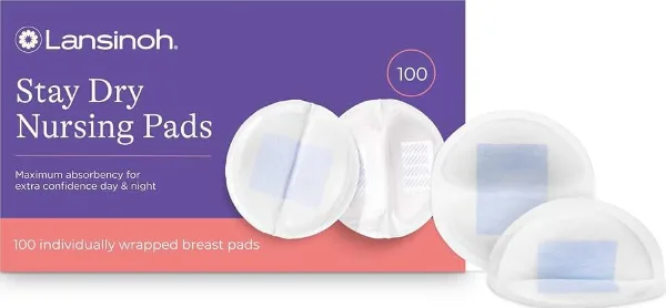 Lansinoh Stay Dry Disposable Nursing Pads, Soft and Super Absorbent Breast Pads, Breastfeeding Essentials for 