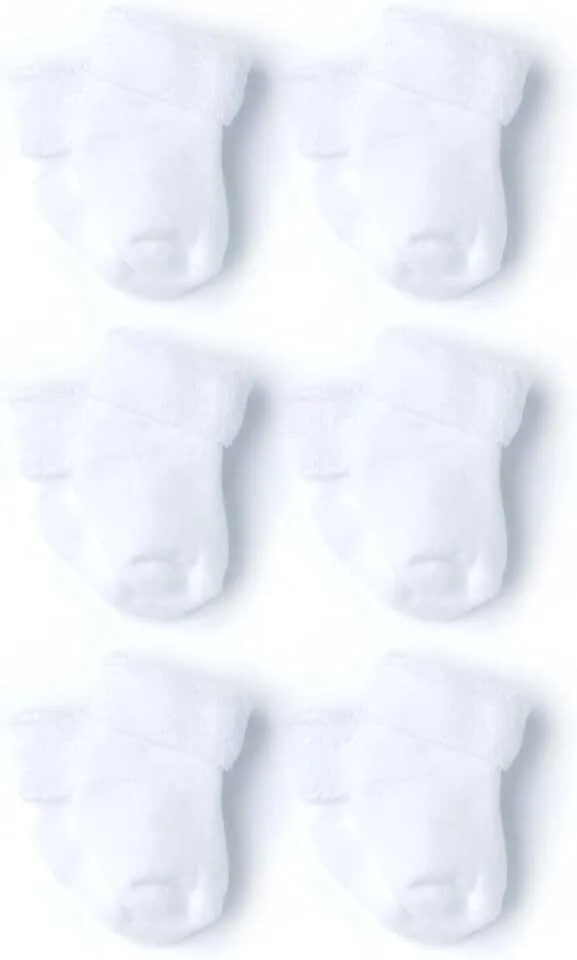 Gerber Baby Boys & Girls 6-Pack White Terry Socks