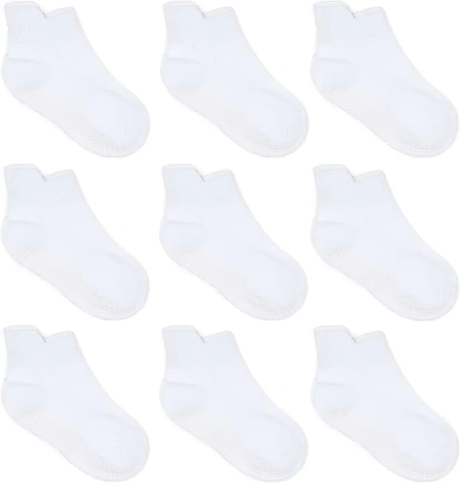 ZAPLES Baby Non Slip Grip Ankle Socks with Non Skid Soles for Infants Toddlers Kids Boys Girls Global Recycled