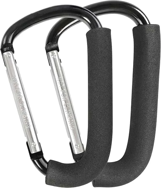Stroller Hooks, 6.3" Large Stroller Clip, 2 Pack Stroller Hooks for Hanging Bags and Shopping, Stroller A