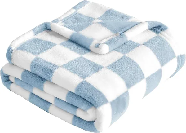 Yurhap Checkered Baby Blanket Fleece Baby Blankets for Boys, Ultra Soft Cozy Fluffy Infant Toddler Newborn Rec